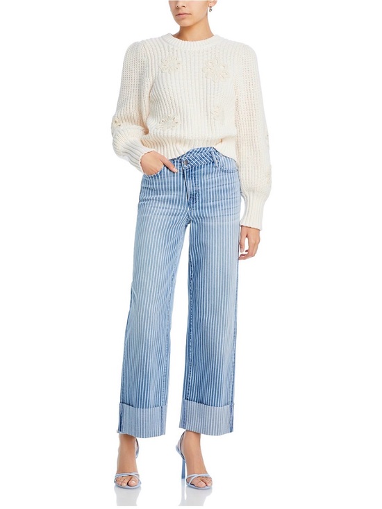 Aqua Denim - 🎉 HOST PICK: Aqua Bloomingdale's Striped Cuffed Dad Jeans in Medium Wash